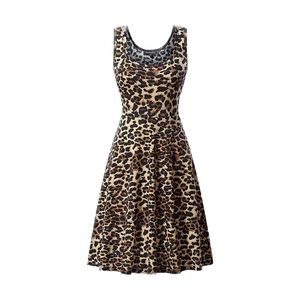 NEW Leopard Scoop Neck Tank Stretch Sun Dress M
